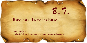 Bovics Tarziciusz névjegykártya